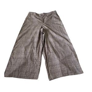 Shein Curve brown plaid flare leg cropped pants size 2XL